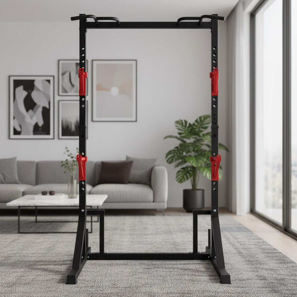 Home Bar Stand - Rack de Força Ajustável com Barra