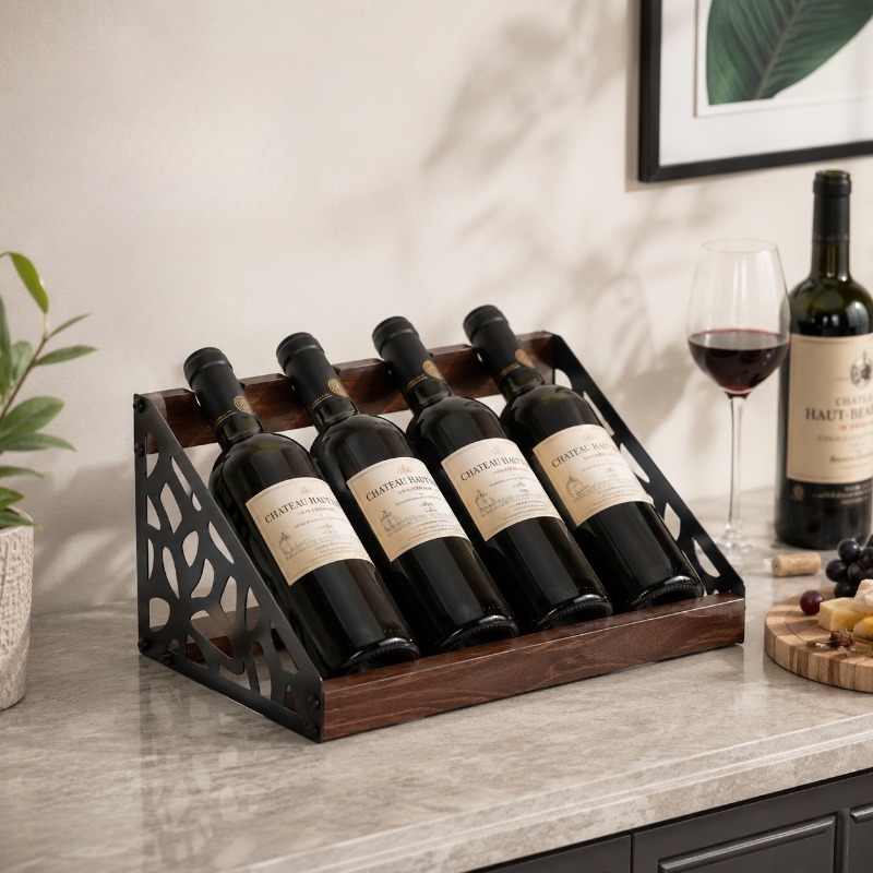 Home Bar Stand - Suporte de Madeira para Garrafas de