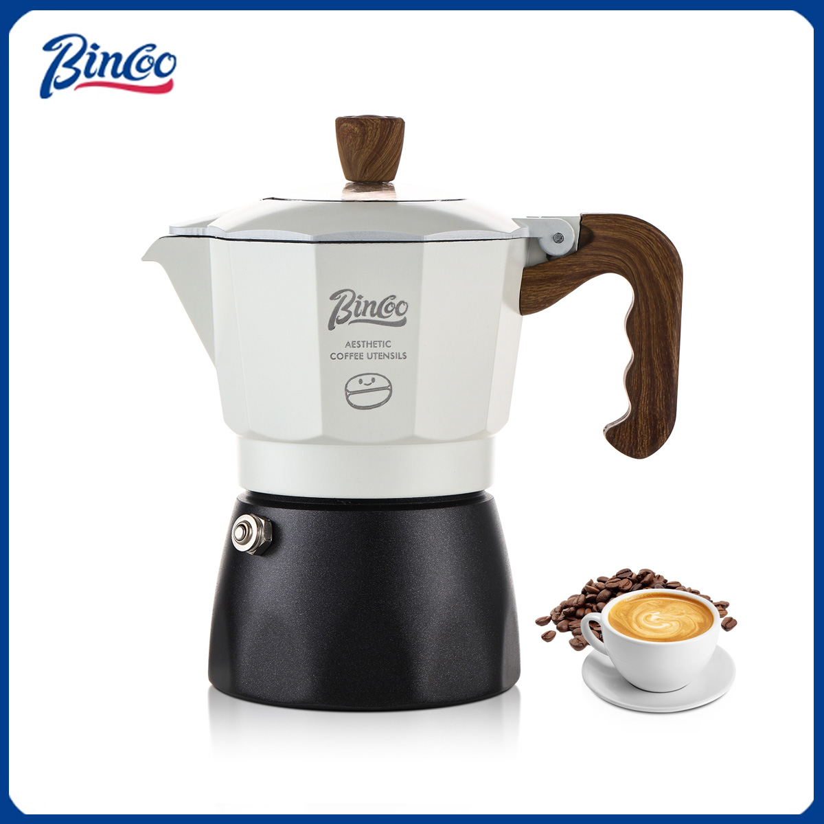 Home Barista - Cafeteira Moka Bincoo com Válvula Dupla,