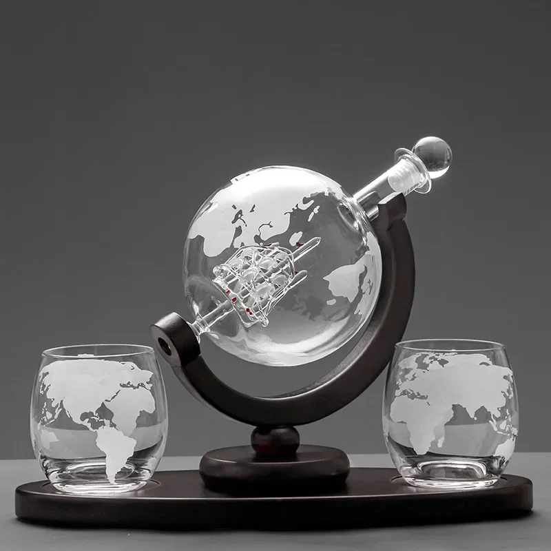 Decanter Globe Set - Conjunto de vidro de uísque globo