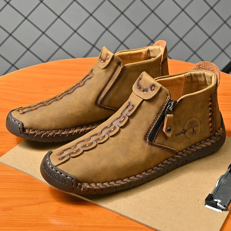 Home Barca - Botas masculinas artesanais casuais tornozelo barcos
