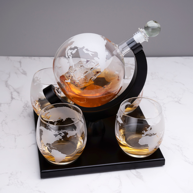 Decanter Globe Set - Venda de fábrica personalizado 850ML conjunto
