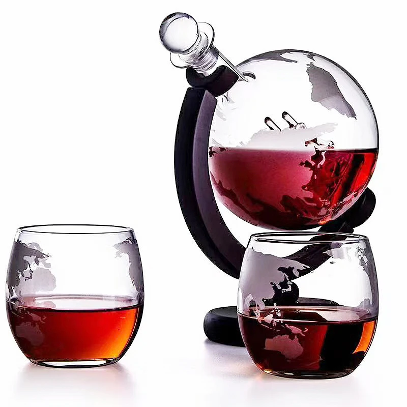 Decanter Globe Set - Conjunto de vidro de uísque globo