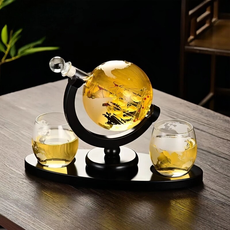 Decanter Globe Set - Conjunto de Decantador de Vinho Decorativo