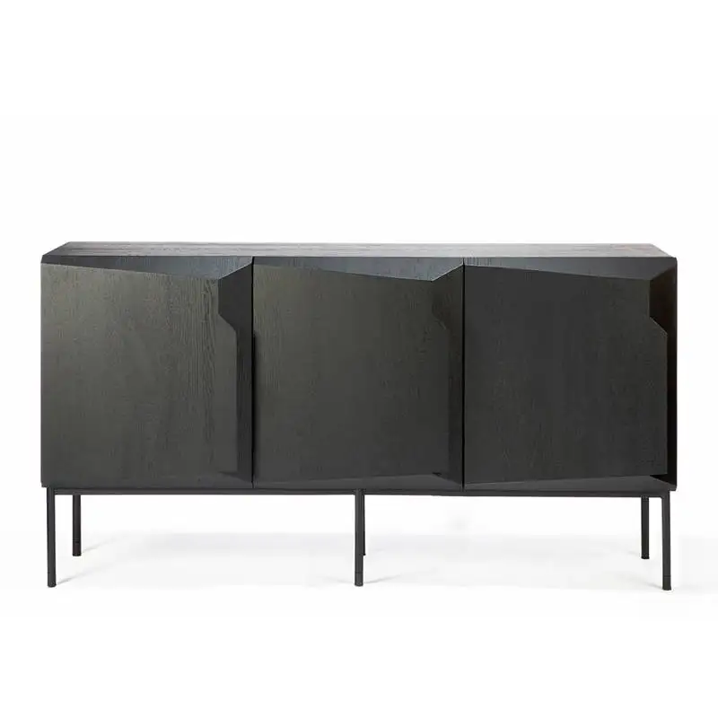 Home Bar Lounge - Armário de exibição preto de madeira