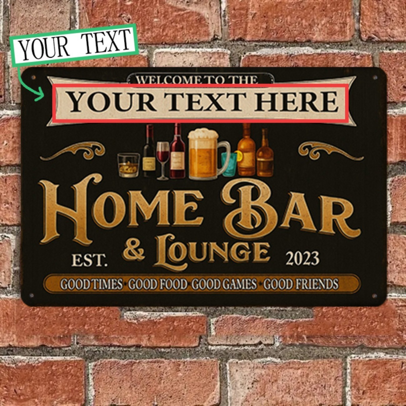 Placa de Metal Personalizada V - Home Bar Lounge avaliação e preço