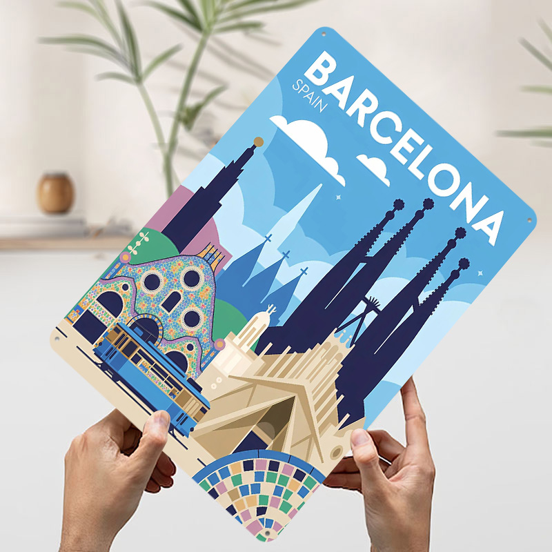 Pôster Metálico de Viagem Barc - Home Barcelona avaliação e preço