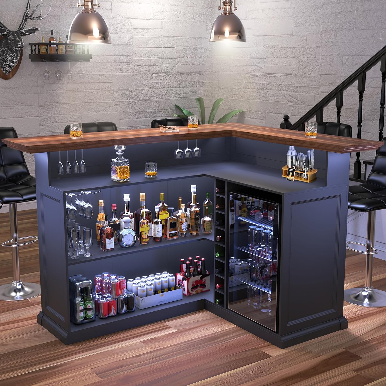 Armário de Bar em L para Casa  - Home Bar And Fridge avaliação e preço